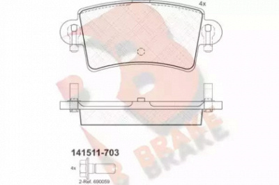 R BRAKE rb1511 -  Комплект тормозных колодок, дисковый тормоз